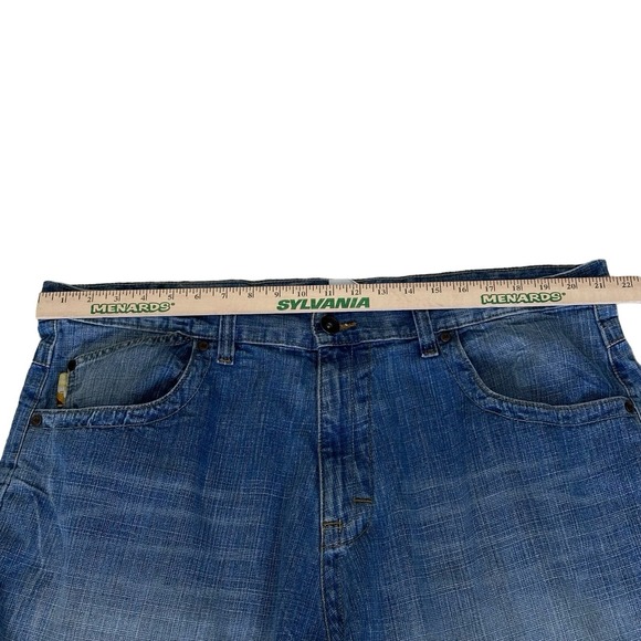 VINTAGE Mecca Jean Shorts Mens 42 Blue Denim Jorts Baggy Hip‎ Hop Y2K 90s - Picture 8 of 12